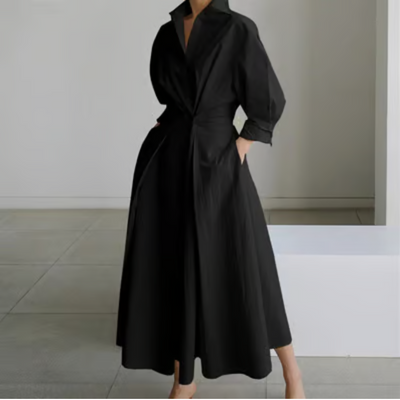 Brooke Lapel Wrap Maxi Dress