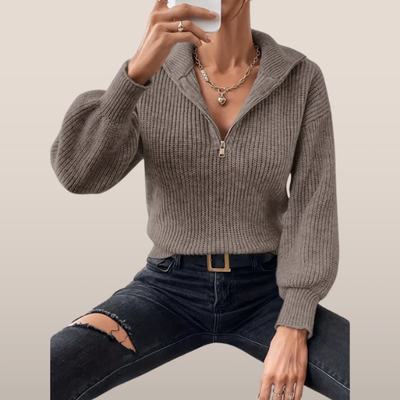 Véralia™ – Relaxed Fit Colorblock Knit Sweater