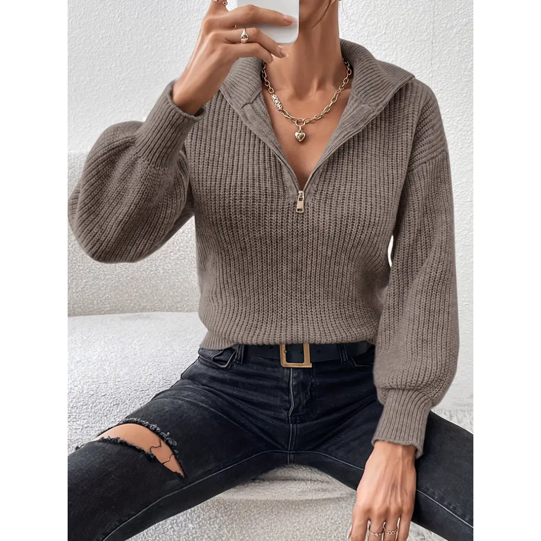 Véralia™ – Relaxed Fit Colorblock Knit Sweater