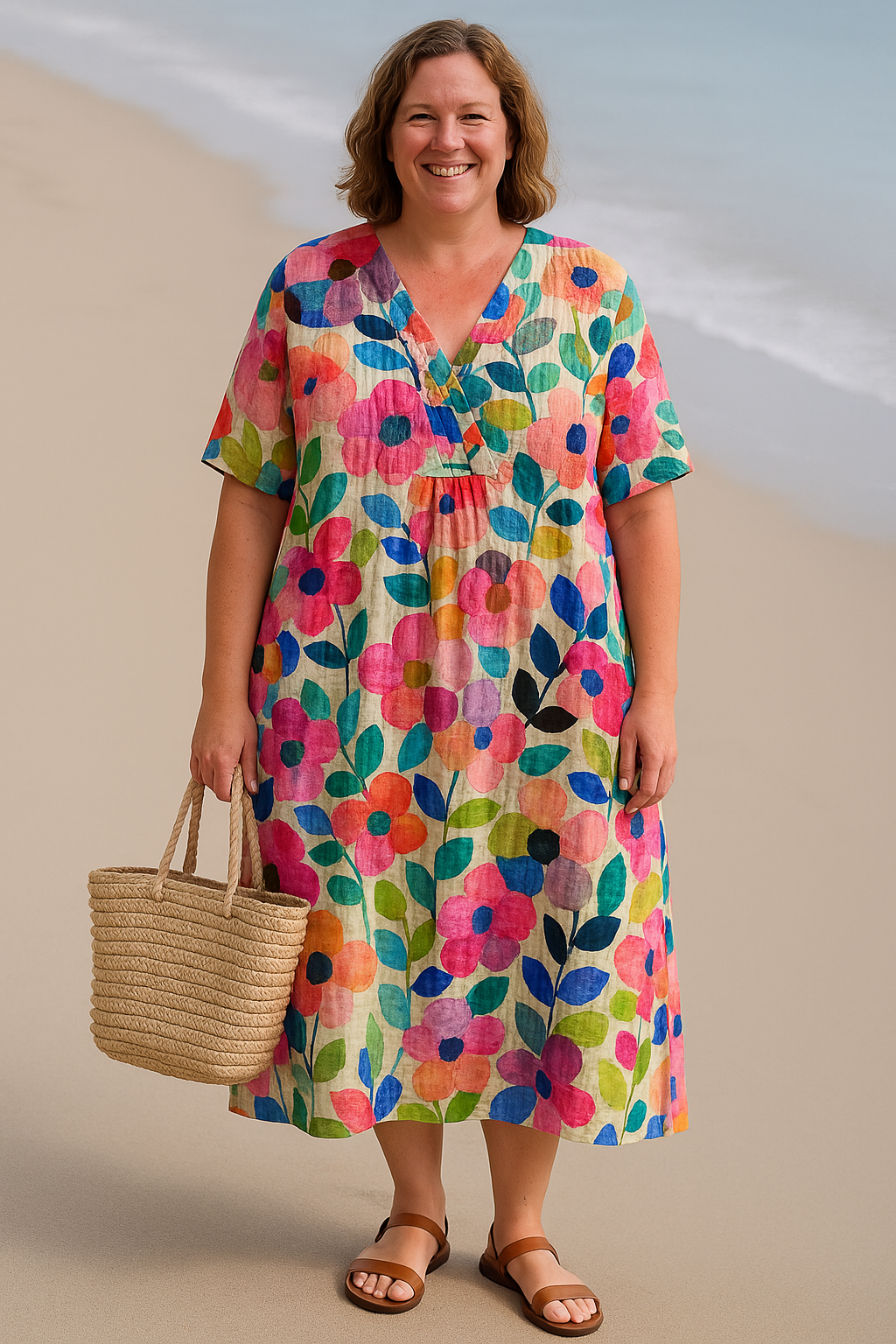 BEGONIA | Floral Tummy-Hiding Dress