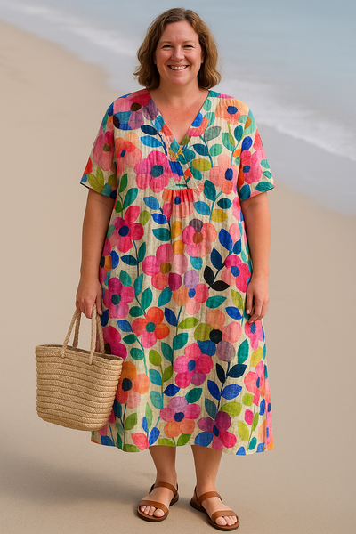 BEGONIA | Floral Tummy-Hiding Dress
