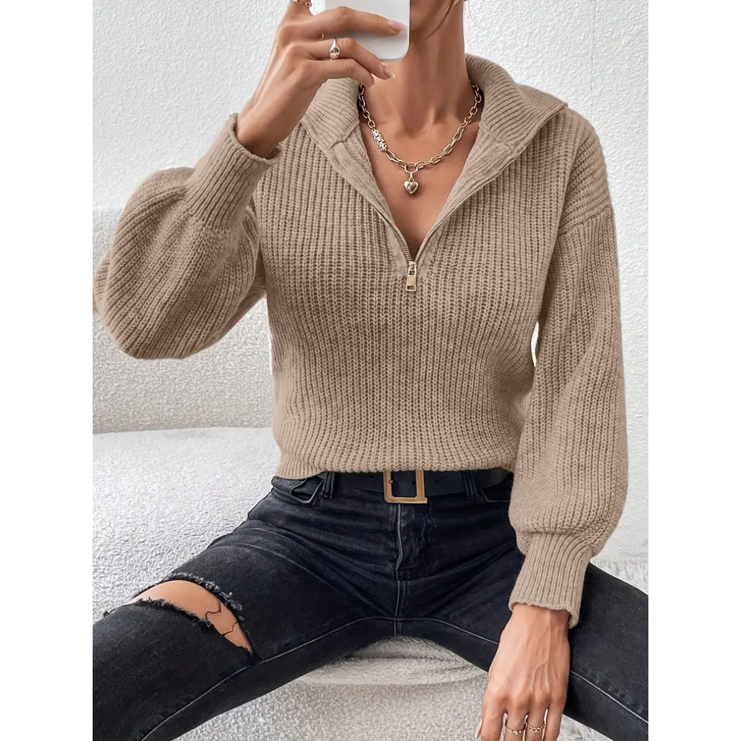 Véralia™ – Relaxed Fit Colorblock Knit Sweater