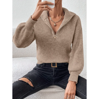 Véralia™ – Relaxed Fit Colorblock Knit Sweater