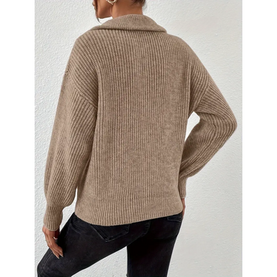 Véralia™ – Relaxed Fit Colorblock Knit Sweater