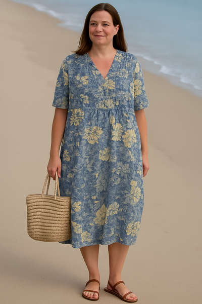 BEGONIA | Floral Tummy-Hiding Dress