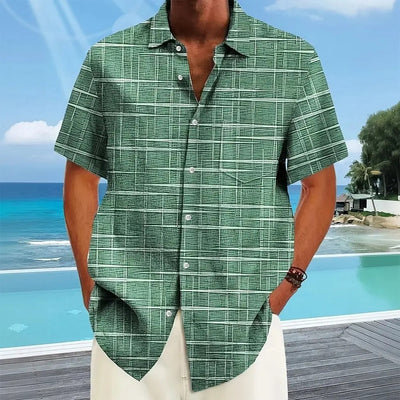 Haroyan Stylish Plaid Stripe Pattern Shirt
