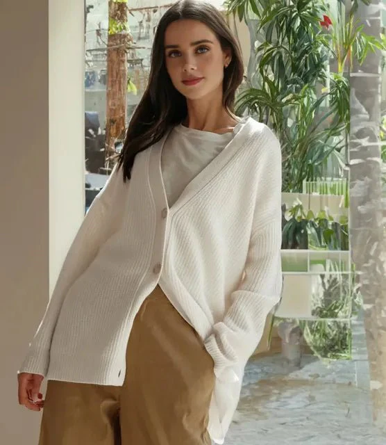 Lenara™ – Oversized Button Knit Cardigan
