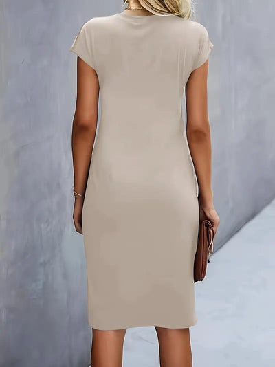 Adelina Stylish Round Neck Dress