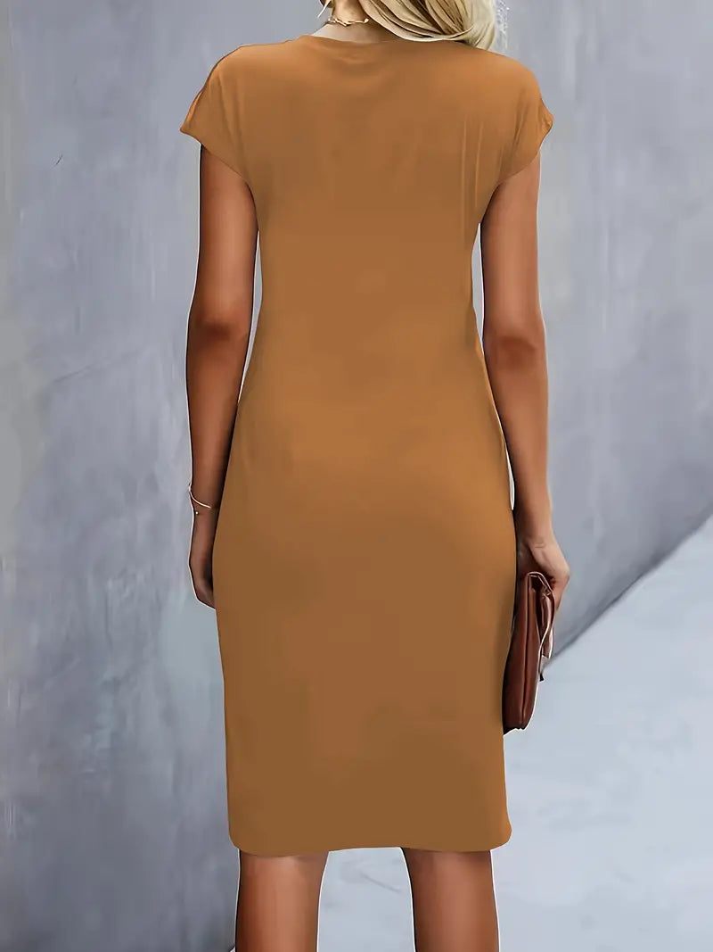 Adelina Stylish Round Neck Dress