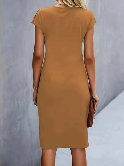 Adelina Stylish Round Neck Dress