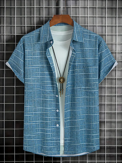 Haroyan Stylish Plaid Stripe Pattern Shirt