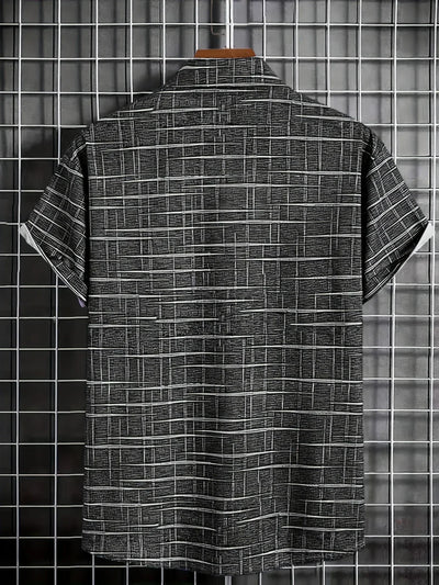 Haroyan Stylish Plaid Stripe Pattern Shirt