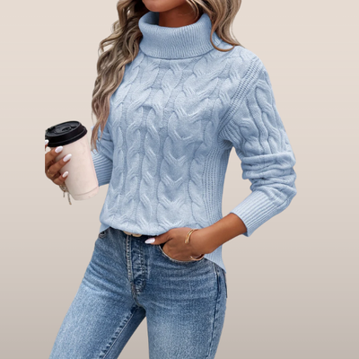 Sofiera™ – Striped Turtleneck Knit Sweater