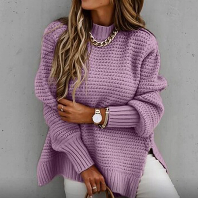 Elisora™ – Striped Turtleneck Knit Sweater