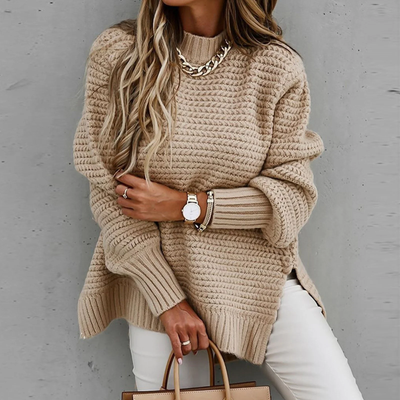Elisora™ – Striped Turtleneck Knit Sweater