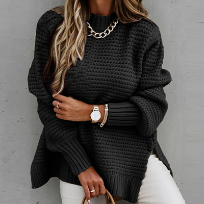 Elisora™ – Striped Turtleneck Knit Sweater