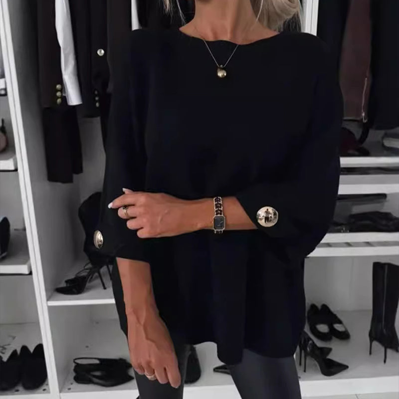 Millie Elegant Button Sleeve Sweater