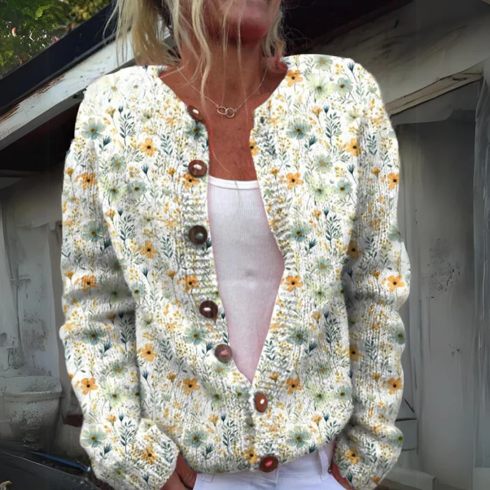 Sylvie™ – Floral Knit Charm Cardigan